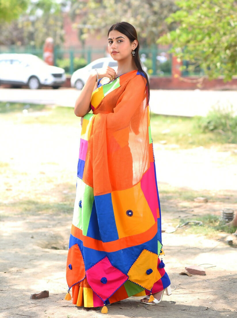 पतंग Orange Saree