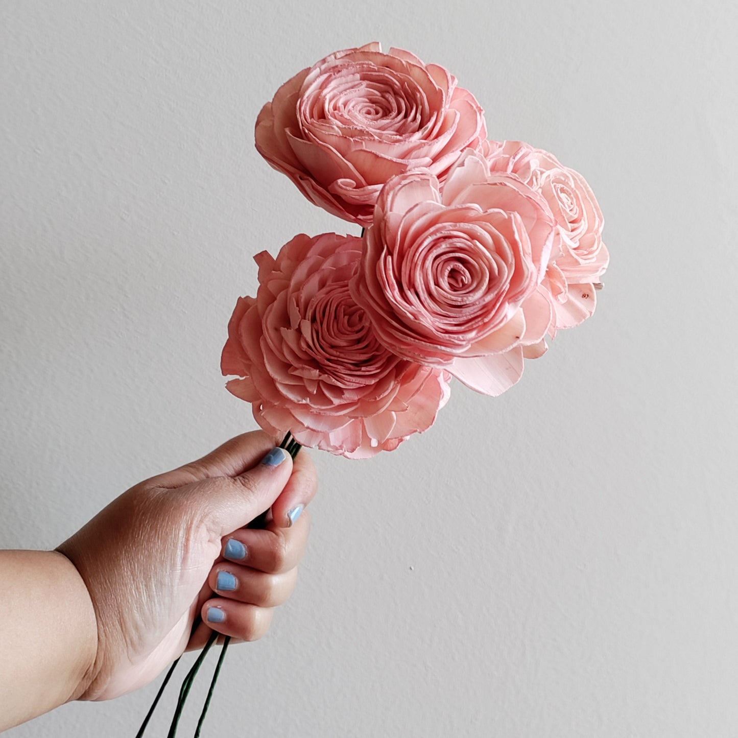 Blush Rose Flowers (Wire Stem included)