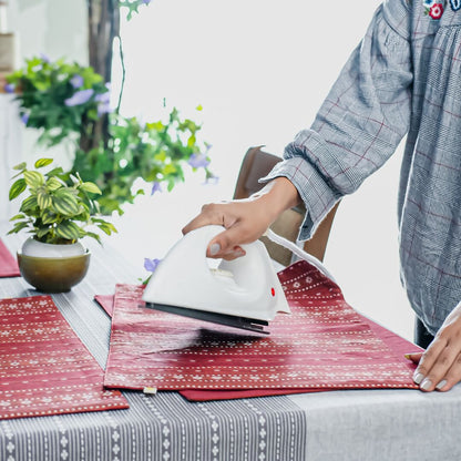 Woven Ruby Red Wipeable & Reversible Cotton Placemats