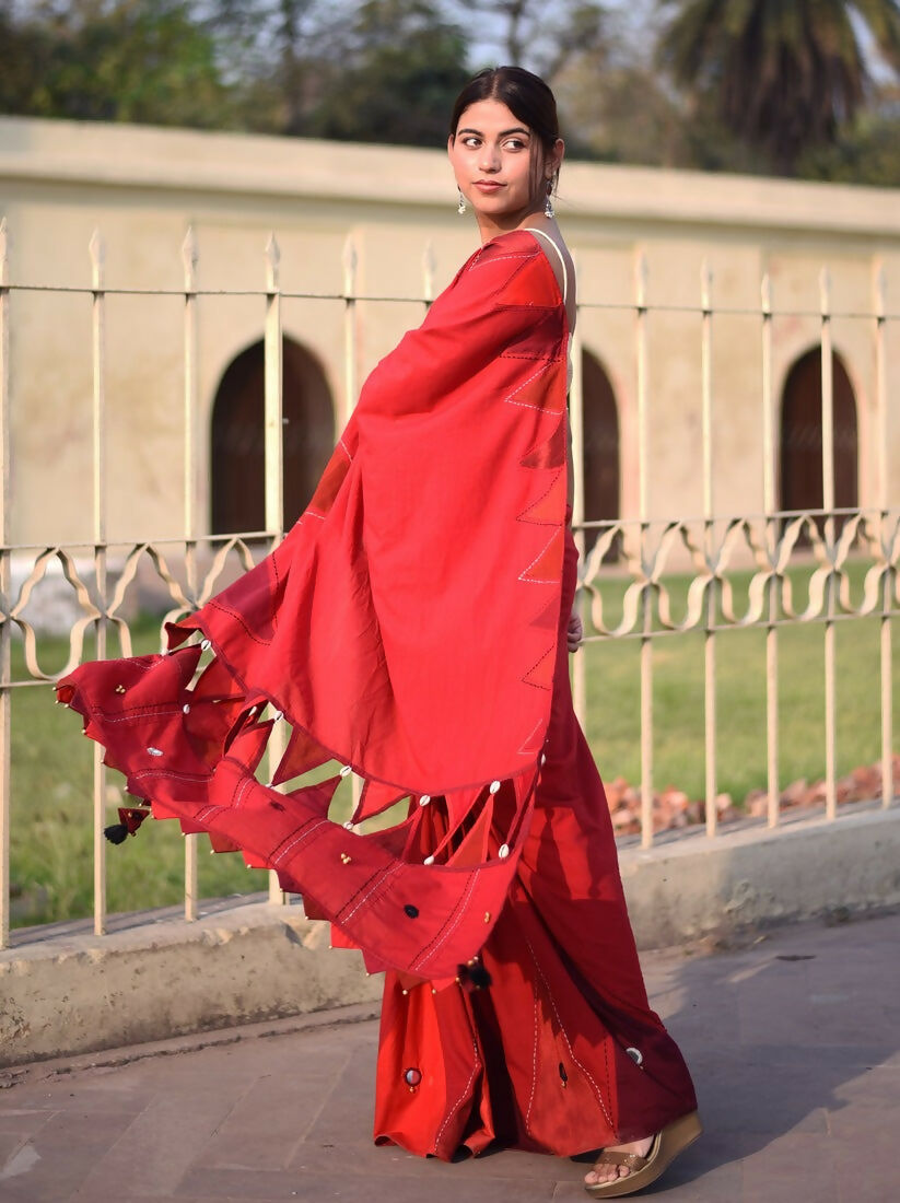 कुमकुम Red Saree