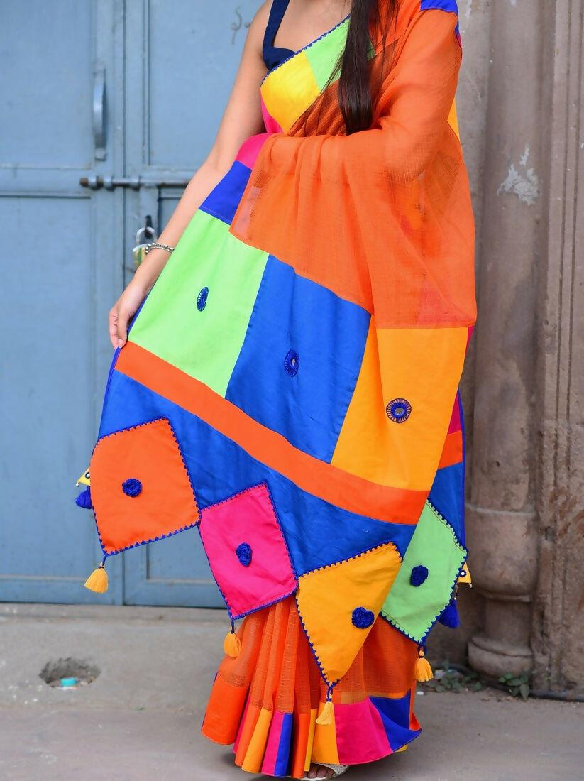 पतंग Orange Saree