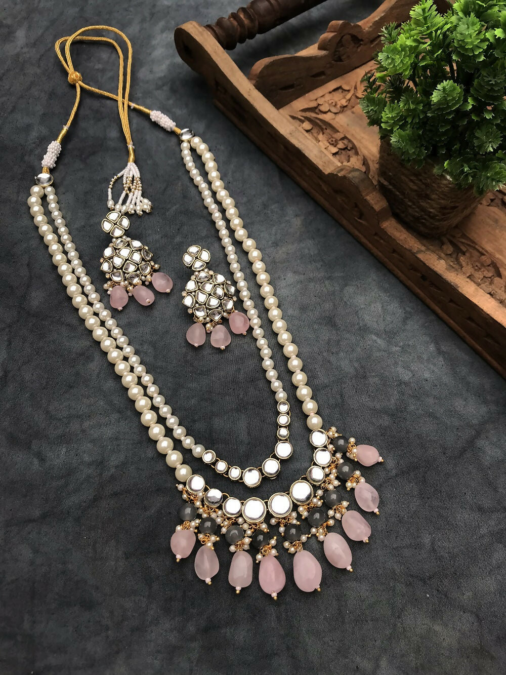 Kundan Long Layered Necklace Set