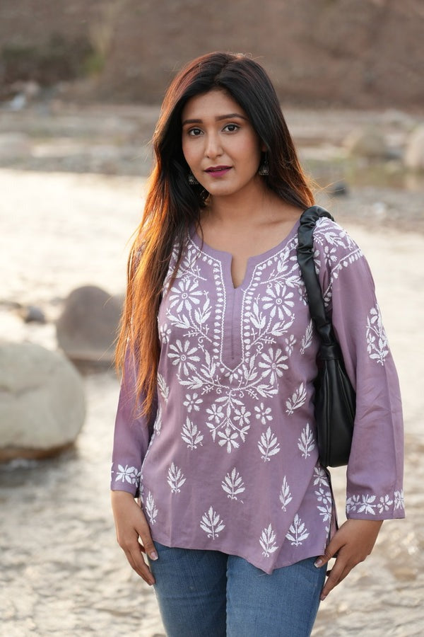 Fiza Modal Chikankari Short Kurta