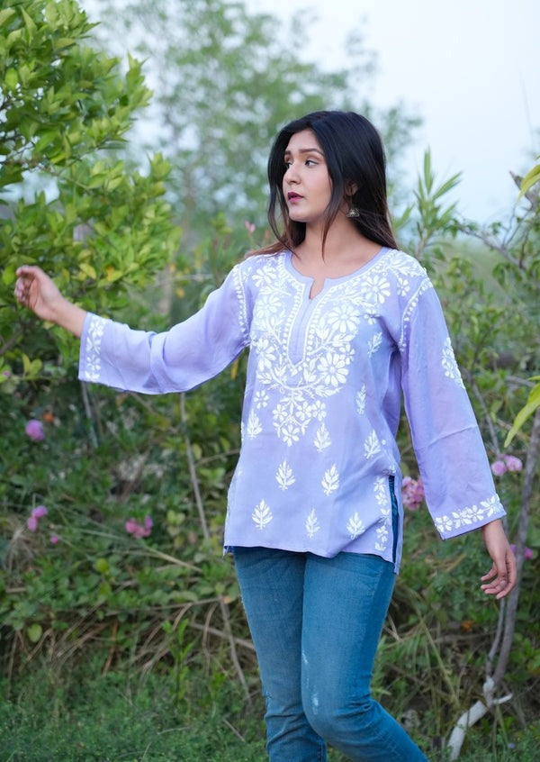 Fiza Modal Chikankari Short Kurta