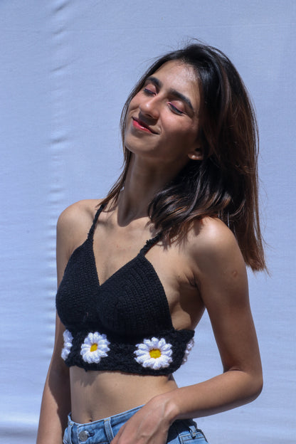 Daisy Black Crop Top