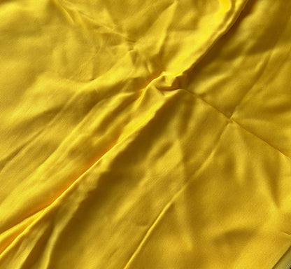 Pink Daisy Handpainted Yellow Organza Saree