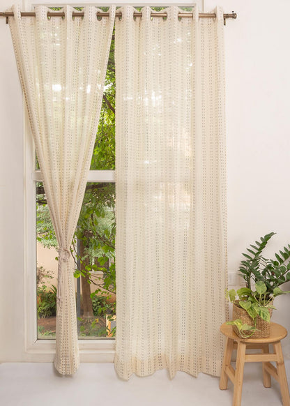 Light Filtering - Dew Minimal Cotton Sheer Curtain