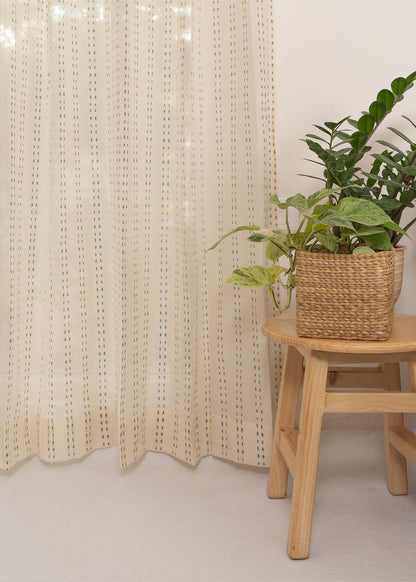 Light Filtering - Dew Minimal Cotton Sheer Curtain