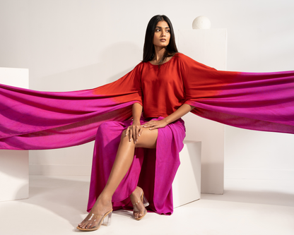 Myra Pink & Red Co-ord Set