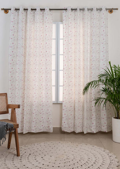 Room Darkening - Lavender Drifting Dandelion Cotton Curtain