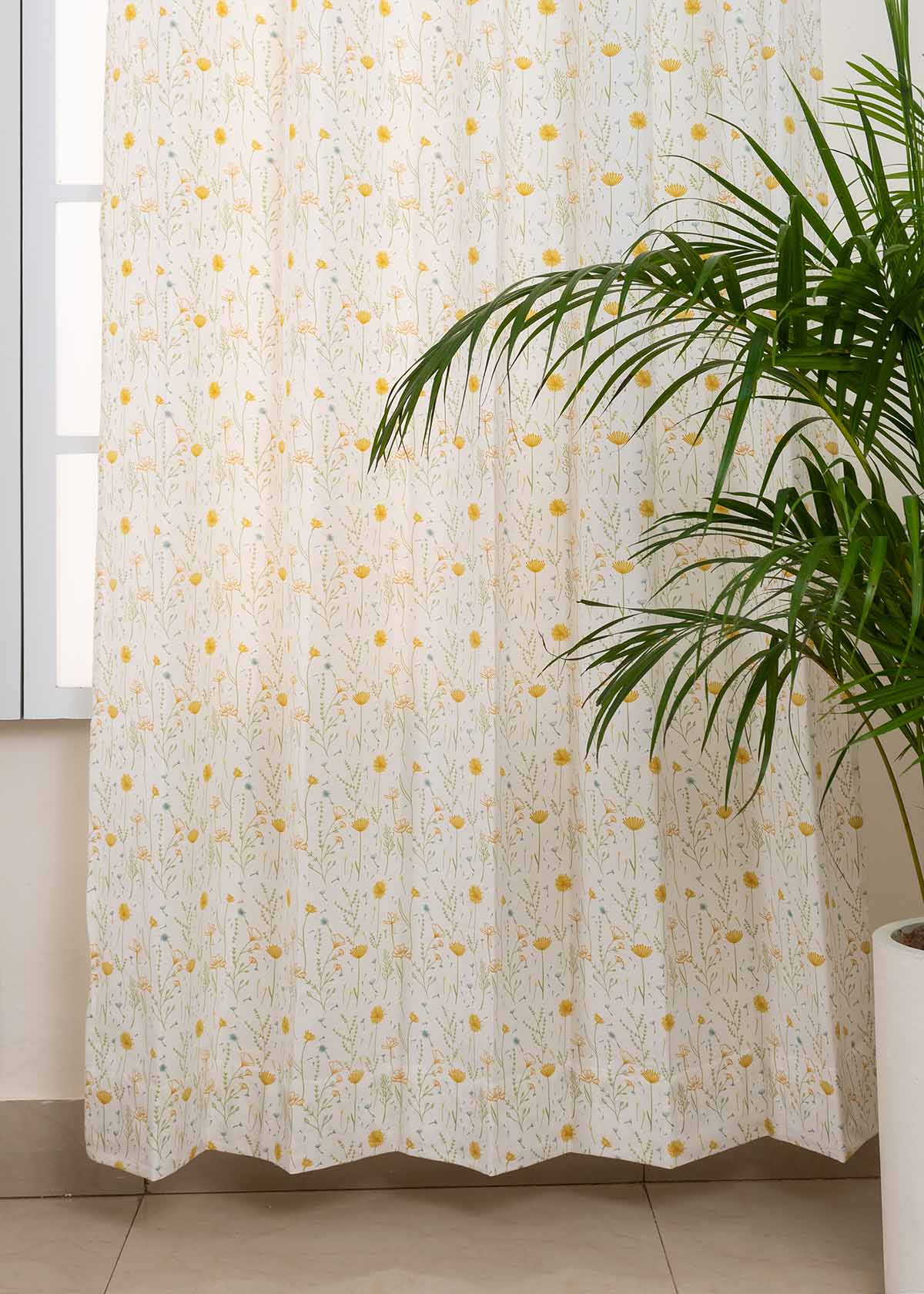 Room Darkening - Yellow Drifting Dandelion Cotton Curtain