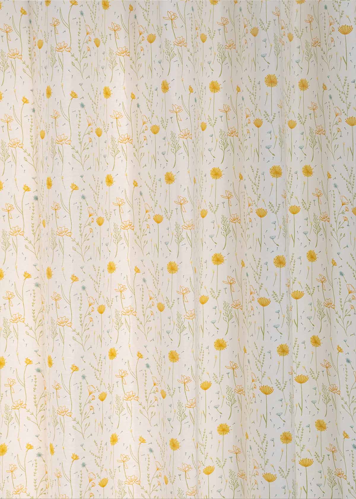 Room Darkening - Yellow Drifting Dandelion Cotton Curtain