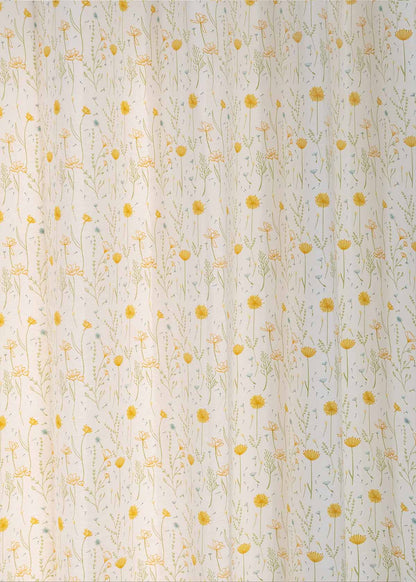 Room Darkening - Yellow Drifting Dandelion Cotton Curtain