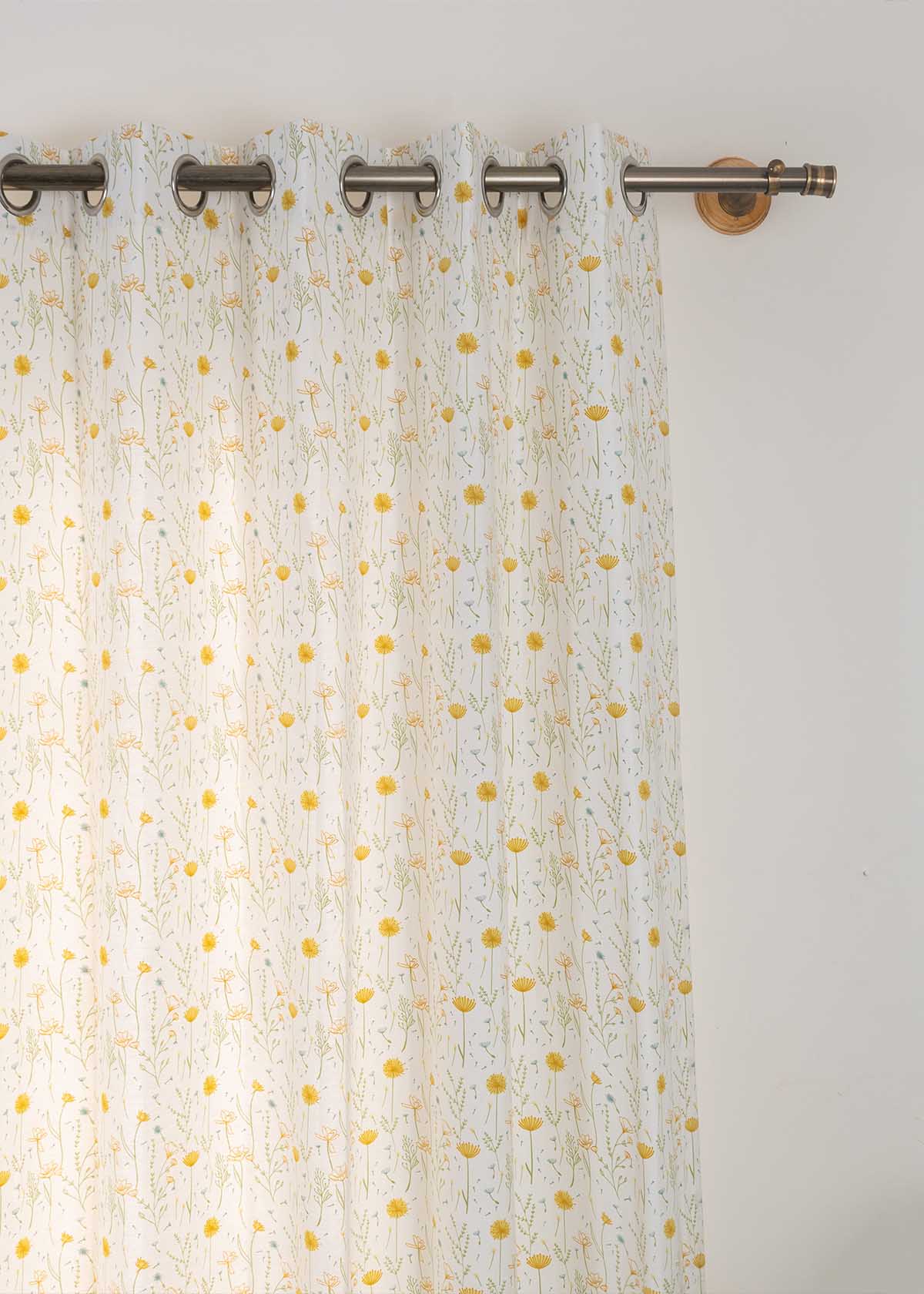 Room Darkening - Yellow Drifting Dandelion Cotton Curtain