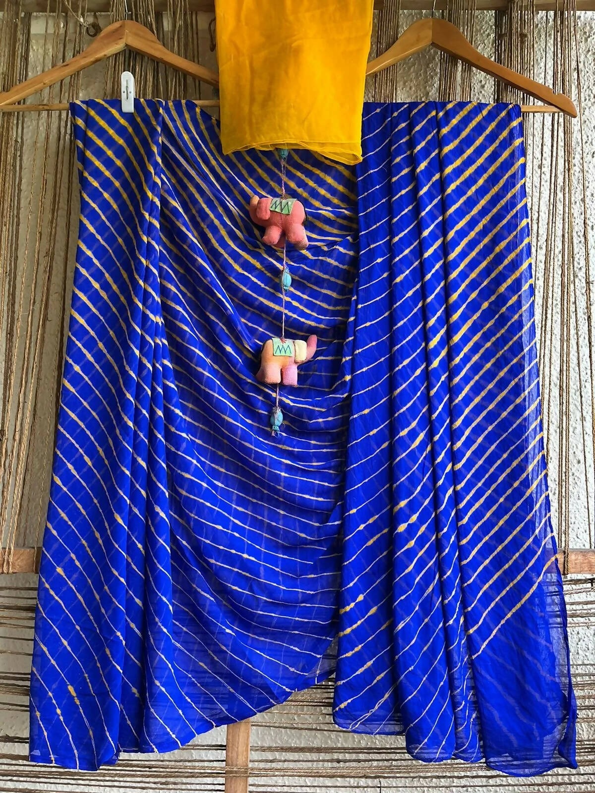 Leheriya Handcrafted Chiffon Saree