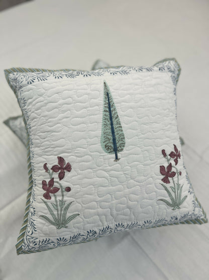 Quilted Cushion Cover| Suhani | Bloom Bliss (Set of 2)