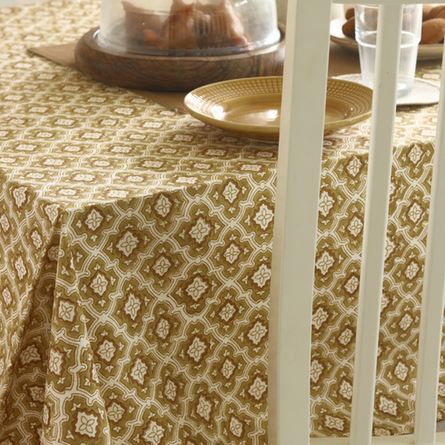 Chai & Toast - Wipeable & Anti Slip Cotton Tablecloth - ROUND