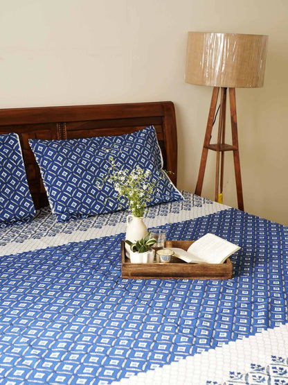 Bageecha Blue Double Bed Bedsheet