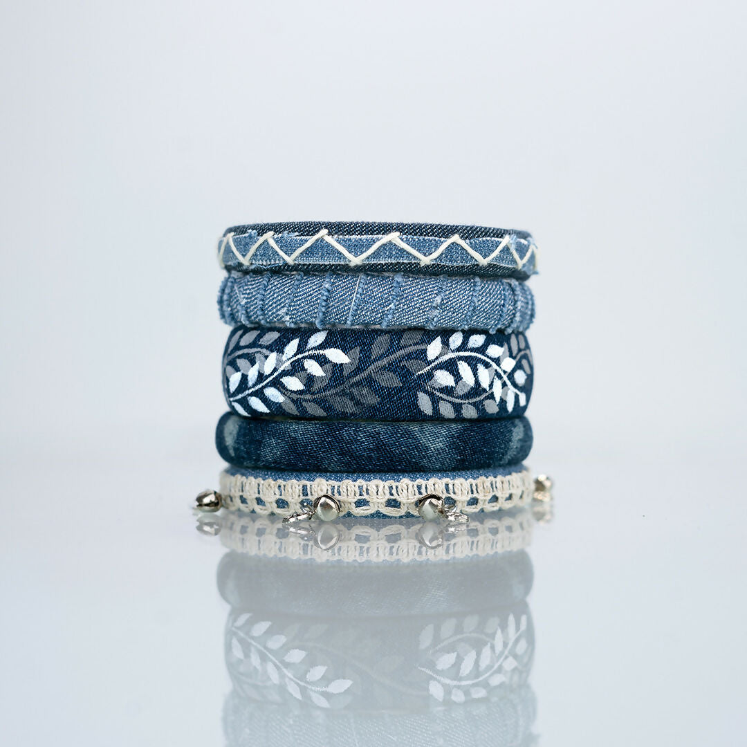 Marvellous Denim Bangle Set