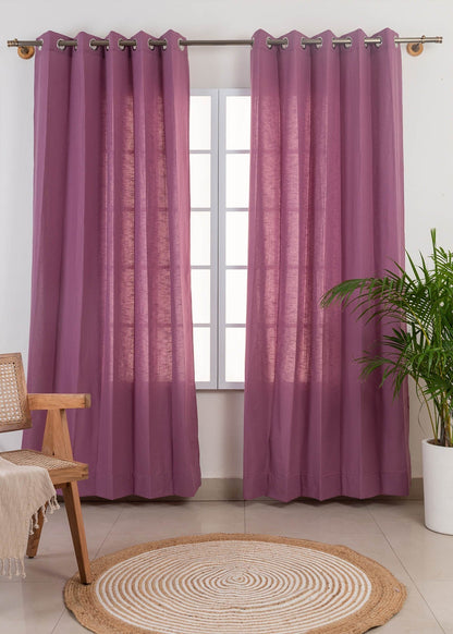 Room Darkening - Grape Purple Pure Cotton Curtain