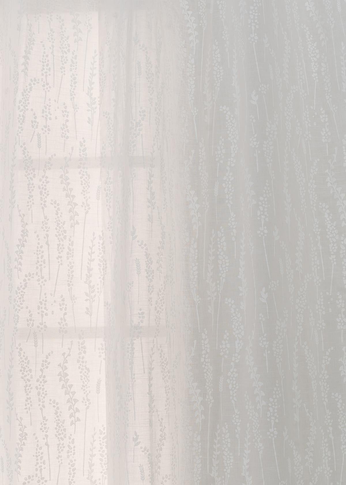 Light Filtering - Grass Fields White Cotton Sheer Curtain