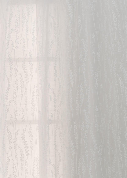 Light Filtering - Grass Fields White Cotton Sheer Curtain