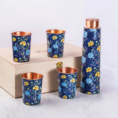 Copper Bottle and Tumblers - Gift Set 1