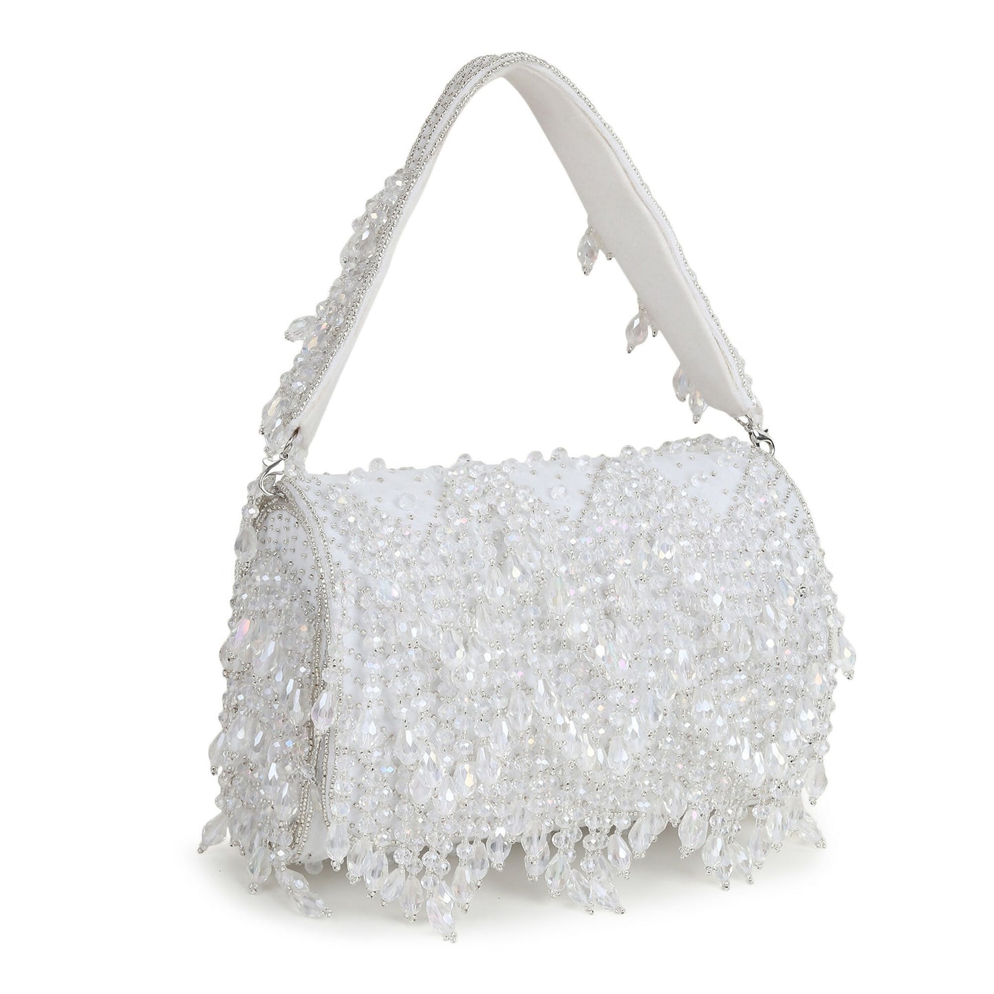 Alabaster Crystal White Flap Bag