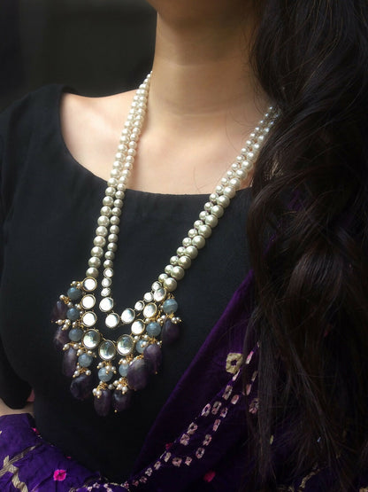 Kundan Long Layered Necklace Set