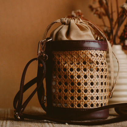 Rattan Weave Bucket Bag