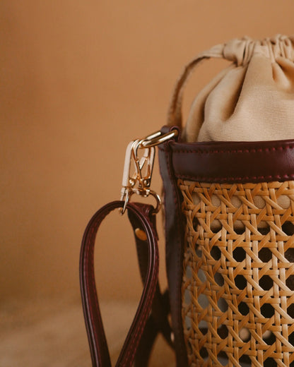 Rattan Weave Bucket Bag