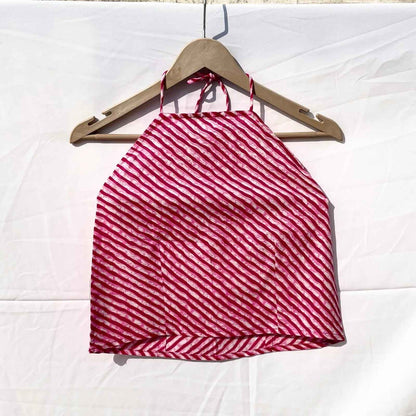 Pink Lehariya Straight Cotton Top