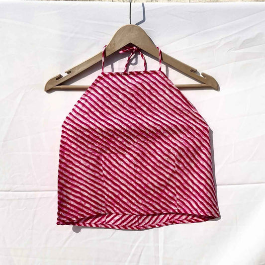 Pink Lehariya Straight Cotton Top