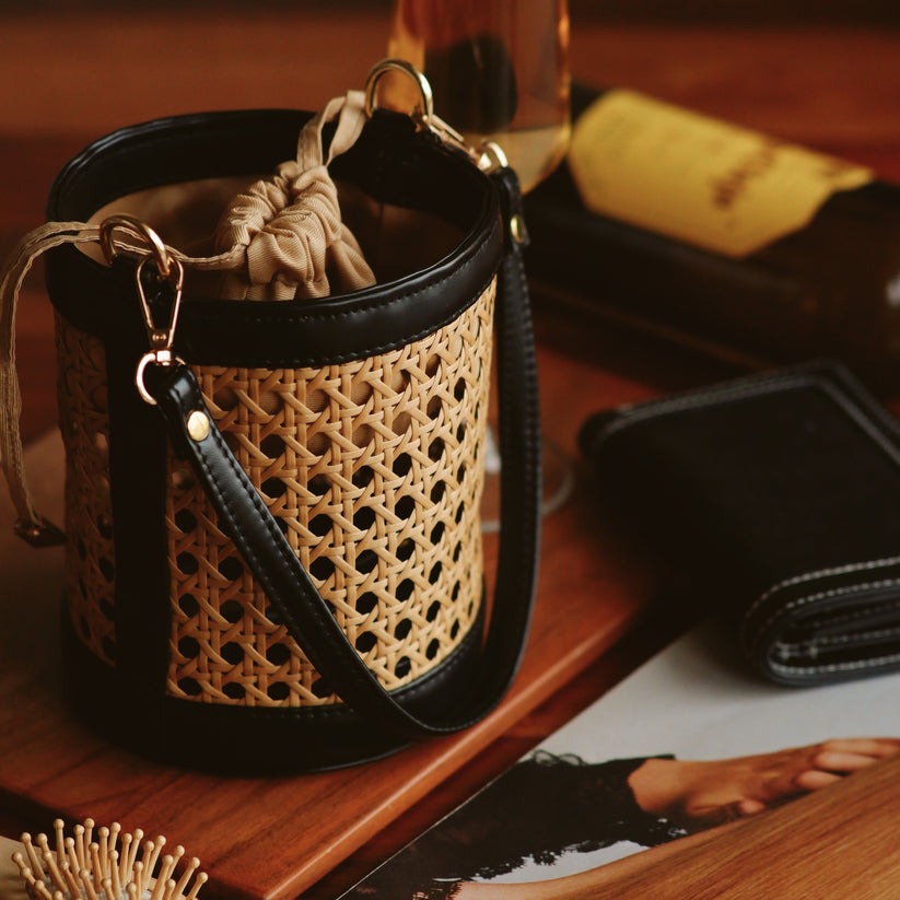 Rattan Weave Bucket Bag