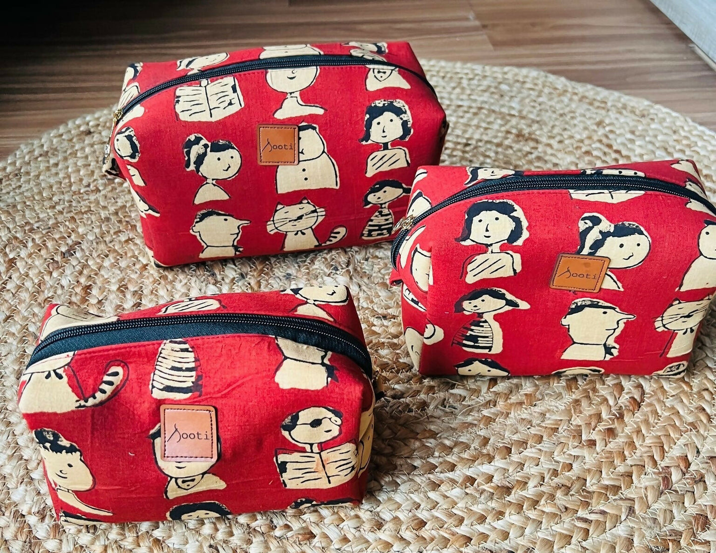 Box Pouches - Set of 3 | Cartoon Love