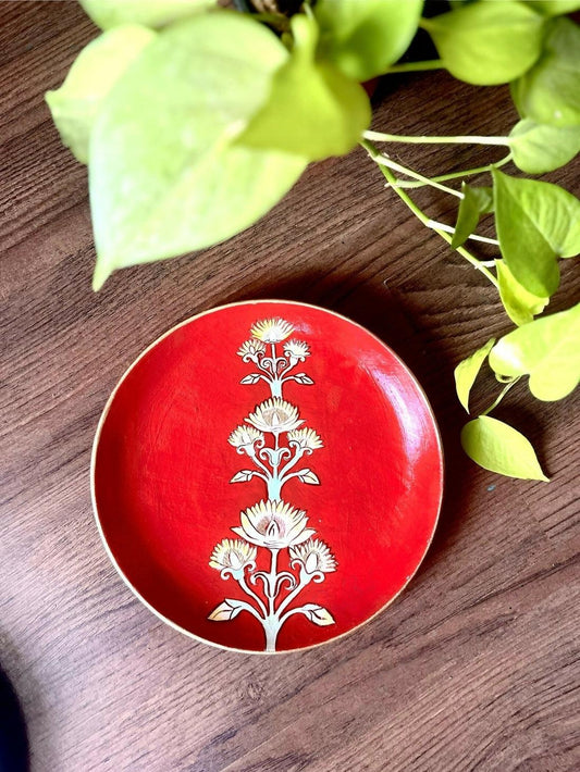 Red Motif Wall Plate