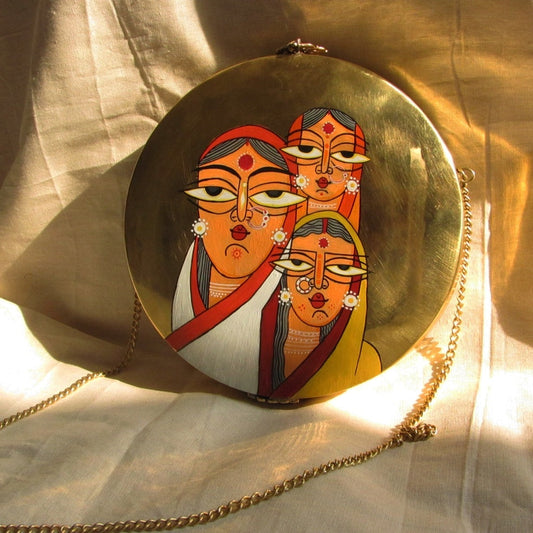 Teen Handpainted Vaishnavi Brass Bag