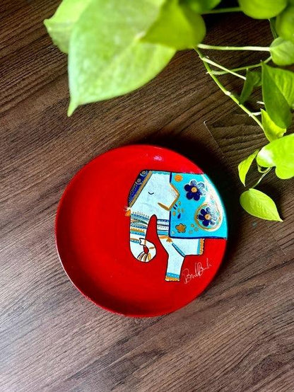 Red Elephant Wall Plate