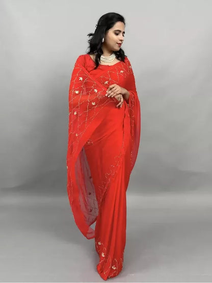 Jugni Chiffon Sareee