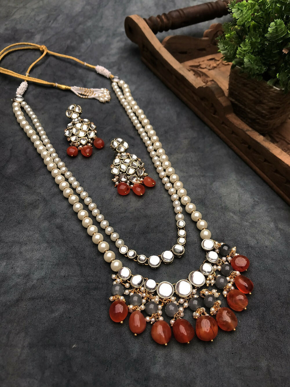 Kundan Long Layered Necklace Set