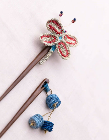 Butterfly & Tiki Hair Sticks (Pair)