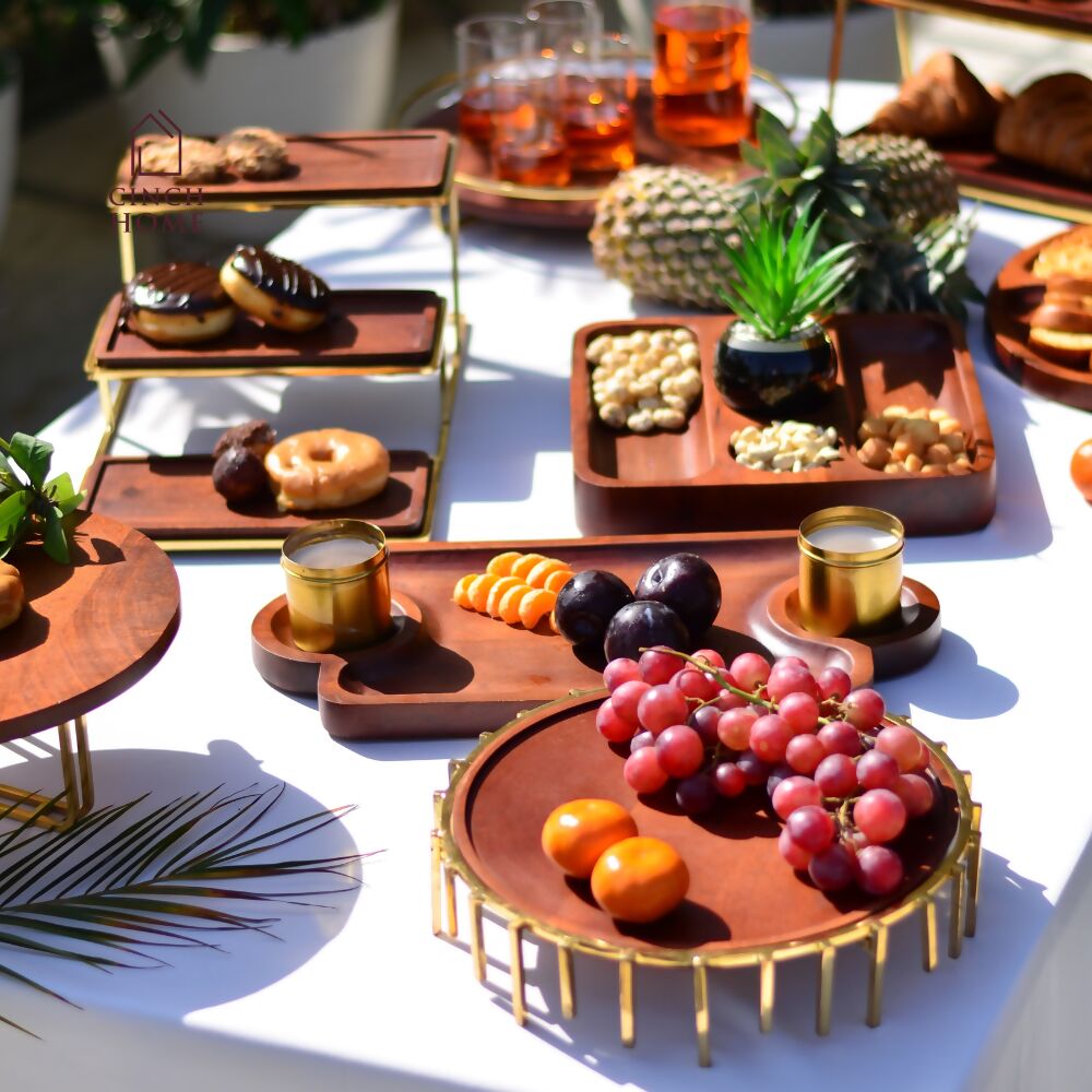 Cake Stand | Riser| Serving Tray| Platter: Wood and Metal