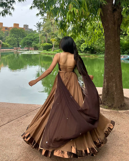 Radiance in Brown Lehenga