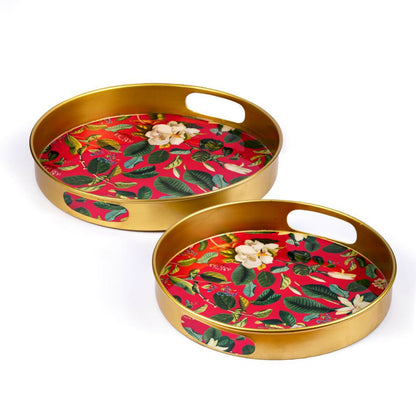 Tray Metal - Magnolia Red - Set of 2