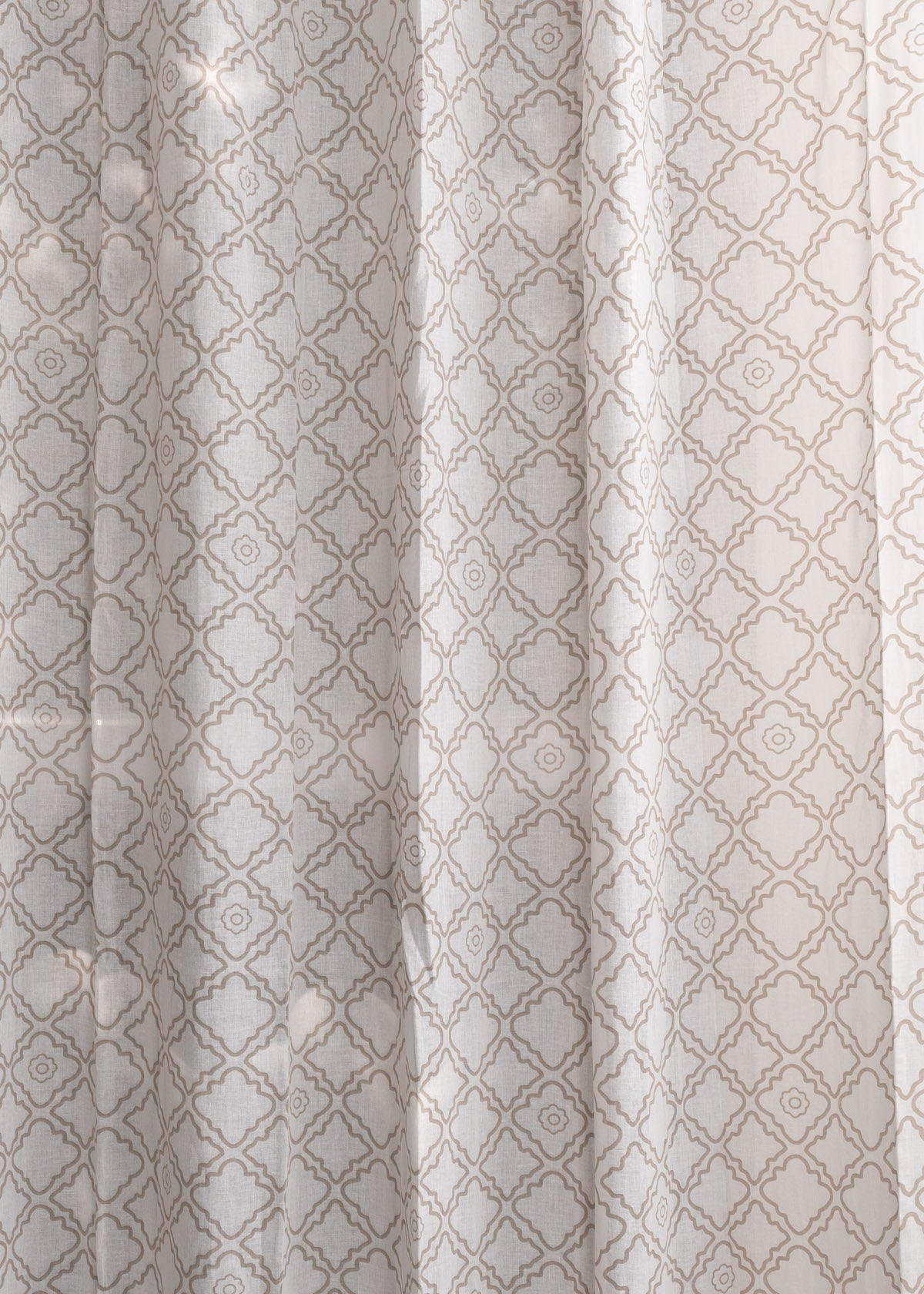 Light Filtering - Lattice Geometric Cotton Sheer Curtain