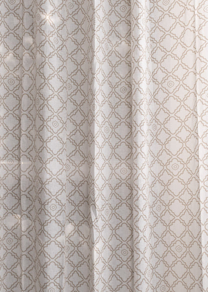 Light Filtering - Lattice Geometric Cotton Sheer Curtain