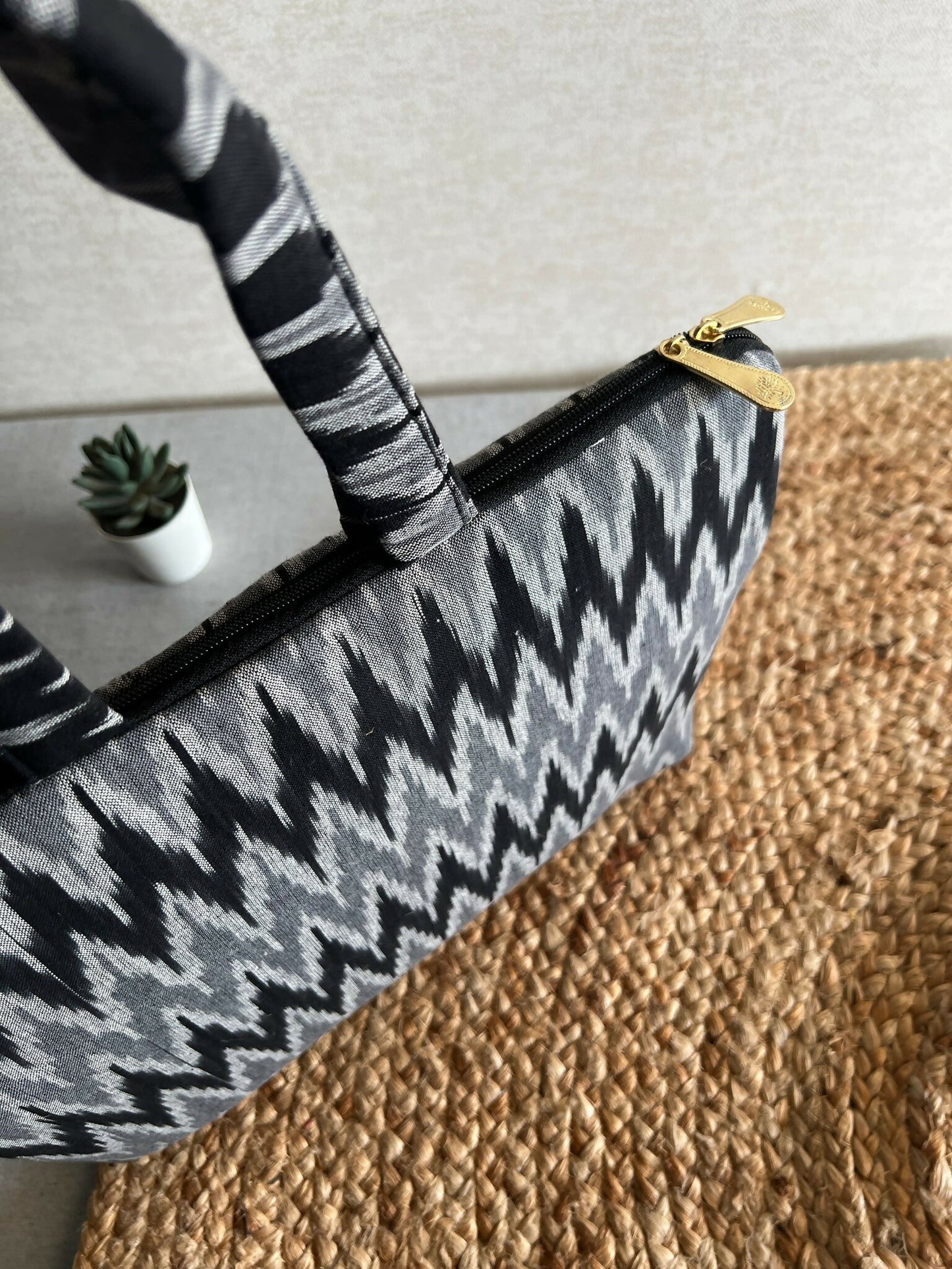 Ikat Black & White MacBook Laptop Sleeve