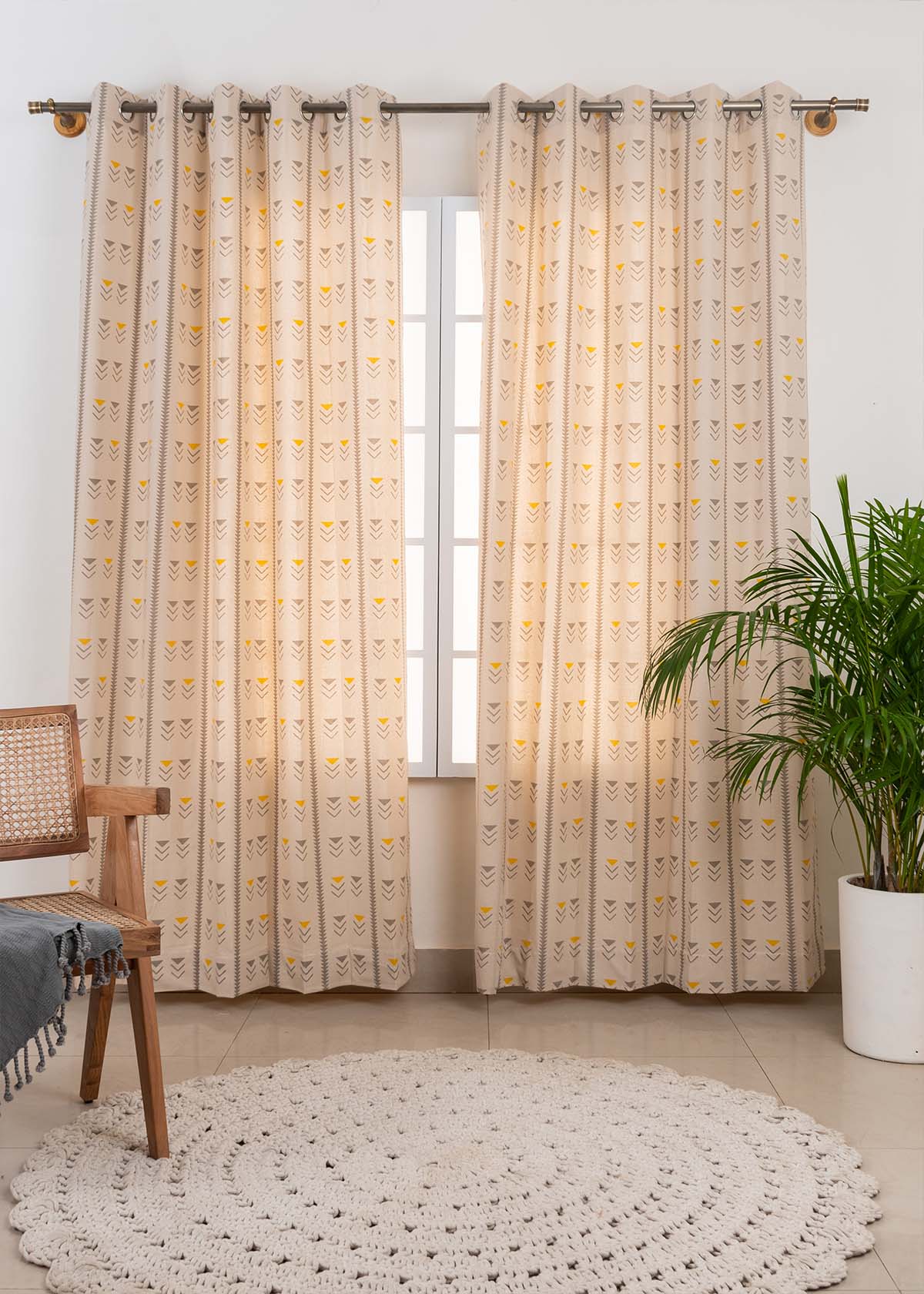 Room Darkening - Mudline Printed Cotton Curtain