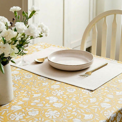 Mustard Fields Wipeable & Anti-slip Tablecover- ROUND