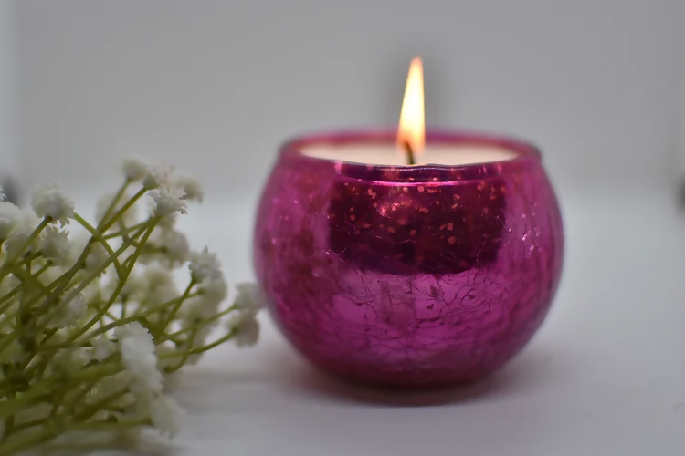 Crackled Glass Candle